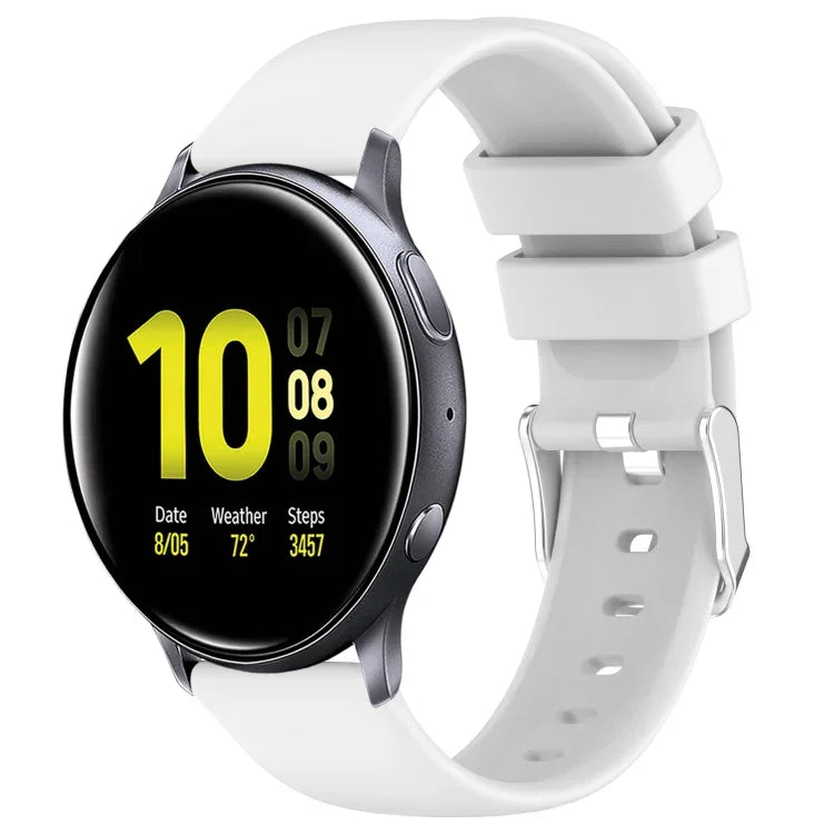 سوار ساعة سيليكون ناعم بلون صلب 20مم، لسامسونج Galaxy Watch 4 Classic بقياس 42مم، لسامسونج Galaxy Watch Active 2 بقياس 44مم، لسامسونج Galaxy Watch Active 2 بقياس 40مم، لسامسونج Galaxy Watch بقياس 42مم