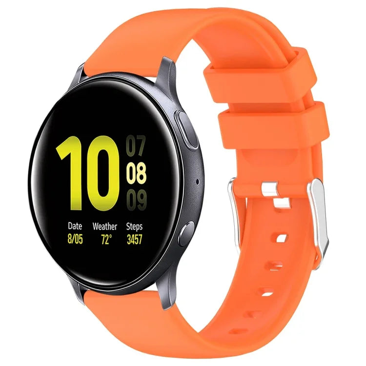 سوار ساعة سيليكون ناعم بلون صلب 20مم، لسامسونج Galaxy Watch 4 Classic بقياس 42مم، لسامسونج Galaxy Watch Active 2 بقياس 44مم، لسامسونج Galaxy Watch Active 2 بقياس 40مم، لسامسونج Galaxy Watch بقياس 42مم