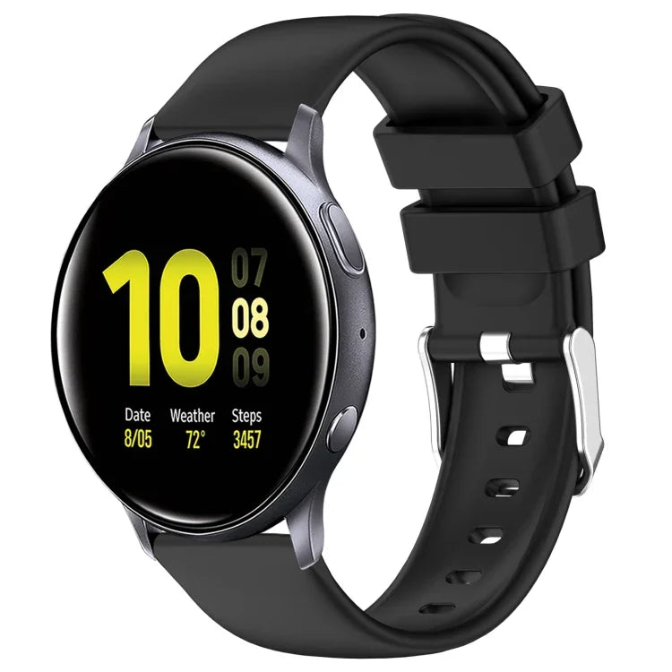 سوار ساعة سيليكون ناعم بلون صلب 20مم، لسامسونج Galaxy Watch 4 Classic بقياس 42مم، لسامسونج Galaxy Watch Active 2 بقياس 44مم، لسامسونج Galaxy Watch Active 2 بقياس 40مم، لسامسونج Galaxy Watch بقياس 42مم