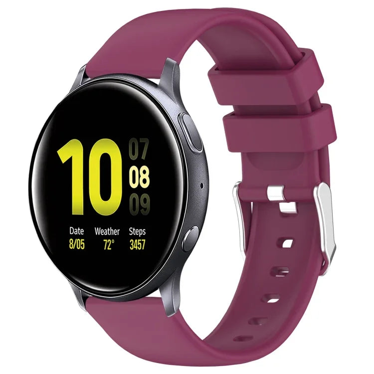 سوار ساعة سيليكون ناعم بلون صلب 20مم، لسامسونج Galaxy Watch 4 Classic بقياس 42مم، لسامسونج Galaxy Watch Active 2 بقياس 44مم، لسامسونج Galaxy Watch Active 2 بقياس 40مم، لسامسونج Galaxy Watch بقياس 42مم