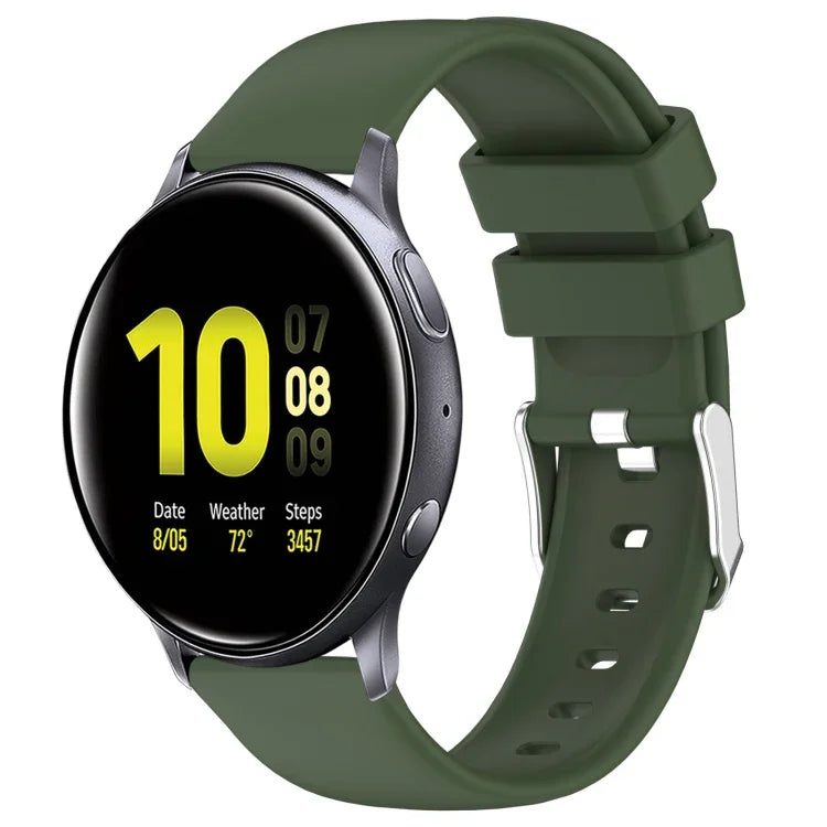 سوار ساعة سيليكون ناعم بلون صلب 20مم، لسامسونج Galaxy Watch 4 Classic بقياس 42مم، لسامسونج Galaxy Watch Active 2 بقياس 44مم، لسامسونج Galaxy Watch Active 2 بقياس 40مم، لسامسونج Galaxy Watch بقياس 42مم