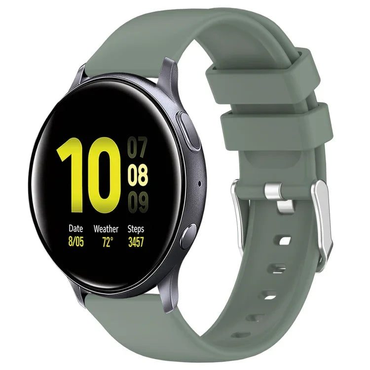 سوار ساعة سيليكون ناعم بلون صلب 20مم، لسامسونج Galaxy Watch 4 Classic بقياس 42مم، لسامسونج Galaxy Watch Active 2 بقياس 44مم، لسامسونج Galaxy Watch Active 2 بقياس 40مم، لسامسونج Galaxy Watch بقياس 42مم
