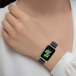 For Samsung Galaxy Fit 3 SM-R390 Metal Connector Liquid Glossy Silicone Watch Band, Black, Orange, Red, Dark Gray, Purple, Starlight, Dark Blue, Green, White, Light Pink