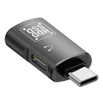 محول OTG JS-109 من USB-C / Type-C إلى Type-C + USB 3.0 لسماعة رأس رقمية وقرص U، من Type-C إلى Type-C + USB