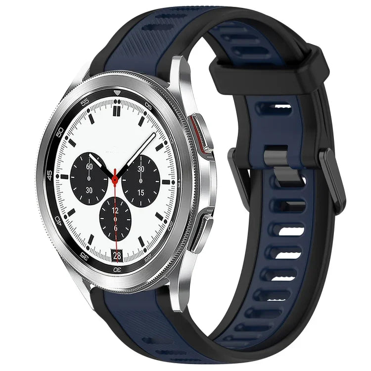 20mm Two Color Textured Silicone Watch Band, For Samsung  Galaxy Watch 4 Classic 42mm, For Samsung Galaxy Watch Active 2 44mm, For Samsung Galaxy Watch Active 2 40mm, For Samsung Galaxy Watch 42mm