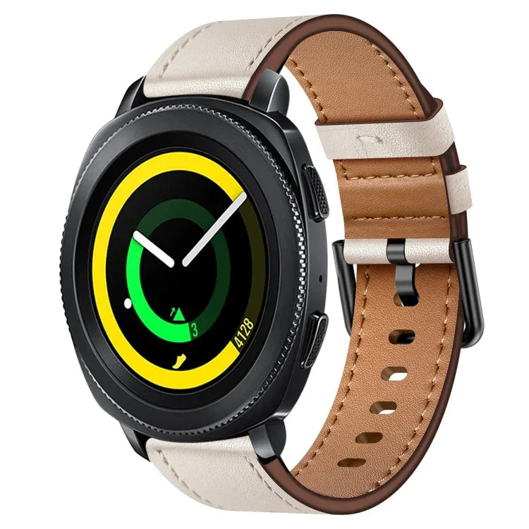 سوار ساعة من الجلد مع زر معدني موصل SX 20مم، لسامسونج جالاكسي ووتش 5، لسامسونج جالاكسي ووتش 5 برو، لسامسونج جالاكسي ووتش 4، لسامسونج جير سبورت، لسامسونج جالاكسي ووتش 3 41مم، لسامسونج جالاكسي ووتش أكتيف