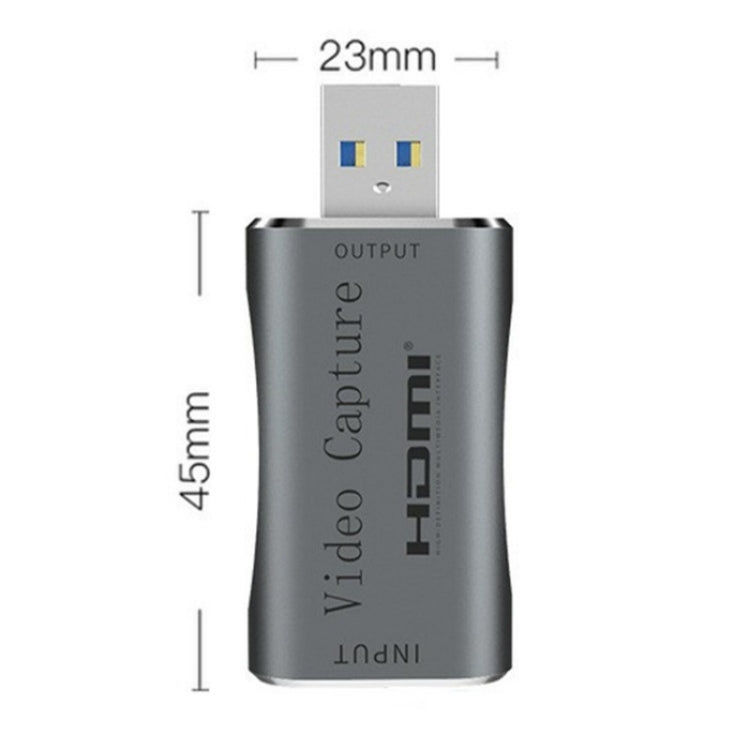 بطاقة التقاط فيديو عالية الدقة C30 من الألمنيوم للبث المباشر للألعاب، USB ذكر إلى HDMI أنثى، C30