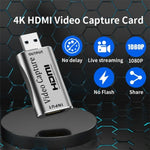 بطاقة التقاط فيديو عالية الدقة C30 من الألمنيوم للبث المباشر للألعاب، USB ذكر إلى HDMI أنثى، C30