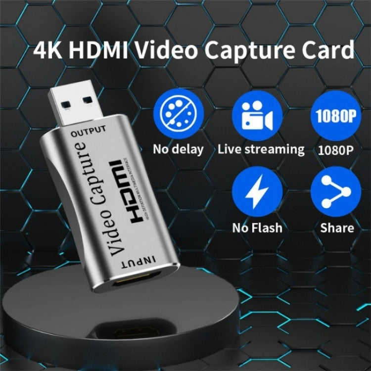 بطاقة التقاط فيديو عالية الدقة C30 من الألمنيوم للبث المباشر للألعاب، USB ذكر إلى HDMI أنثى، C30