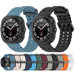 For Galaxy Watch Ultra2 2026 / 2025 / 1 2024 Ocean Hole Dual Buckle Silicone Watch Band, Rock Blue, Pink, Starlight, Dark Blue, Sky Blue, Dark Green, Wine Red, Gray Green, Black, Dark Gray, Orange, White