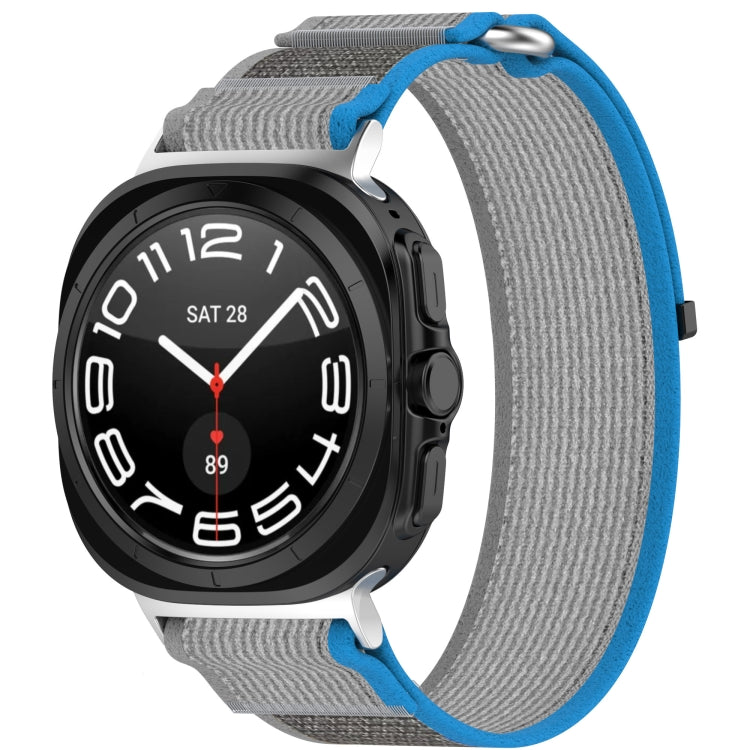 For Galaxy Watch Ultra2 2026 / 2025 / 1 2024 Hook and Loop Fastener Loop Nylon Watch Band, Orange+Beige, Pink+Purple, Black+Gray, Yellow+Gray, Blue+Gray, Green+Grey, Dark Green