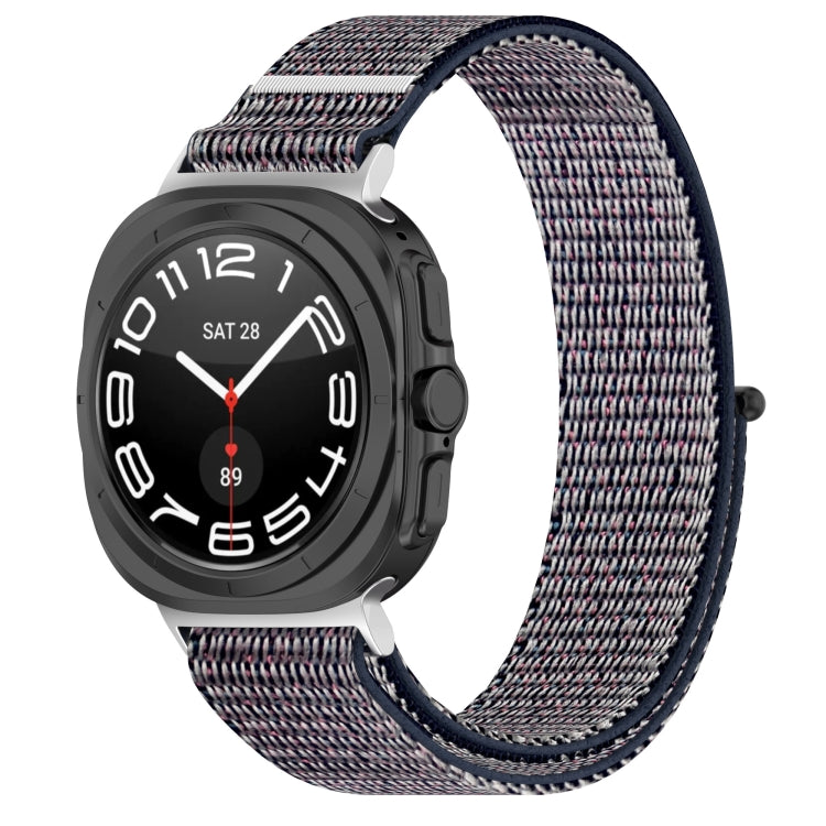 For Galaxy Watch Ultra2 2026 / 2025 / 1 2024 Loop Nylon Hook and Loop Fastener Watch Band, Black, Blue Ocean, Rainbow, Seashell Color, Sea Blue, Gray Blue, Khaki Yellow, Dark Blue, Lime