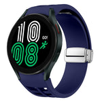 سوار ساعة سيليكون بحزام فضي مغناطيسي قابل للطي من ريتشارد، لسامسونج جالاكسي واتش 6 مقاس 40 / 44 مم، لسامسونج جالاكسي واتش 5 مقاس 40 / 44 مم، لسامسونج جالاكسي واتش 4 مقاس 40 / 44 مم