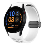 سوار ساعة سيليكون بقفل أسود قابل للطي مغناطيسي من Richard، لساعة Samsung Galaxy Watch FE مقاس 40 مم، لساعة Samsung Galaxy Watch 7 مقاس 40 / 44 مم، لساعة Samsung Galaxy Watch 6 Classic مقاس 43 / 47 مم