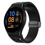 سوار ساعة سيليكون بقفل أسود قابل للطي مغناطيسي من Richard، لساعة Samsung Galaxy Watch FE مقاس 40 مم، لساعة Samsung Galaxy Watch 7 مقاس 40 / 44 مم، لساعة Samsung Galaxy Watch 6 Classic مقاس 43 / 47 مم