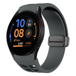 سوار ساعة سيليكون بقفل أسود قابل للطي مغناطيسي من Richard، لساعة Samsung Galaxy Watch FE مقاس 40 مم، لساعة Samsung Galaxy Watch 7 مقاس 40 / 44 مم، لساعة Samsung Galaxy Watch 6 Classic مقاس 43 / 47 مم