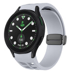 سوار ساعة سيليكون بقفل أسود قابل للطي مغناطيسي من Richard، لساعة Samsung Galaxy Watch 6 مقاس 40 / 44 مم، لساعة Samsung Galaxy Watch 5 Pro إصدار الغولف، لساعة Samsung Galaxy Watch 5 إصدار الغولف