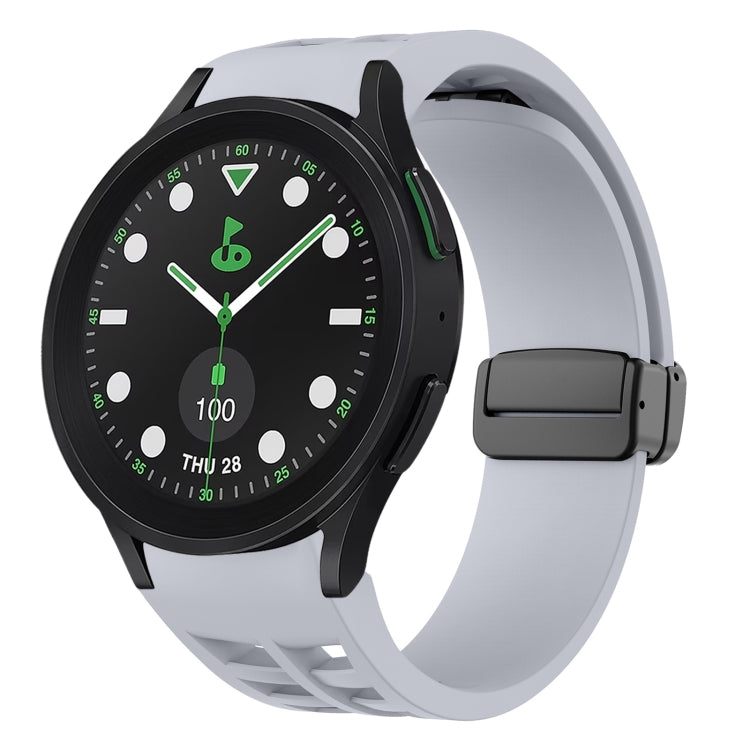 سوار ساعة سيليكون بقفل أسود قابل للطي مغناطيسي من Richard، لساعة Samsung Galaxy Watch 6 مقاس 40 / 44 مم، لساعة Samsung Galaxy Watch 5 Pro إصدار الغولف، لساعة Samsung Galaxy Watch 5 إصدار الغولف