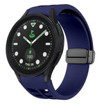سوار ساعة سيليكون بقفل أسود قابل للطي مغناطيسي من Richard، لساعة Samsung Galaxy Watch 6 مقاس 40 / 44 مم، لساعة Samsung Galaxy Watch 5 Pro إصدار الغولف، لساعة Samsung Galaxy Watch 5 إصدار الغولف