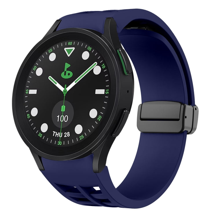 سوار ساعة سيليكون بقفل أسود قابل للطي مغناطيسي من Richard، لساعة Samsung Galaxy Watch 6 مقاس 40 / 44 مم، لساعة Samsung Galaxy Watch 5 Pro إصدار الغولف، لساعة Samsung Galaxy Watch 5 إصدار الغولف