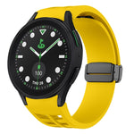 سوار ساعة سيليكون بقفل أسود قابل للطي مغناطيسي من Richard، لساعة Samsung Galaxy Watch 6 مقاس 40 / 44 مم، لساعة Samsung Galaxy Watch 5 Pro إصدار الغولف، لساعة Samsung Galaxy Watch 5 إصدار الغولف