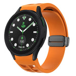 سوار ساعة سيليكون بقفل أسود قابل للطي مغناطيسي من Richard، لساعة Samsung Galaxy Watch 6 مقاس 40 / 44 مم، لساعة Samsung Galaxy Watch 5 Pro إصدار الغولف، لساعة Samsung Galaxy Watch 5 إصدار الغولف
