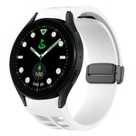 سوار ساعة سيليكون بقفل أسود قابل للطي مغناطيسي من Richard، لساعة Samsung Galaxy Watch 6 مقاس 40 / 44 مم، لساعة Samsung Galaxy Watch 5 Pro إصدار الغولف، لساعة Samsung Galaxy Watch 5 إصدار الغولف