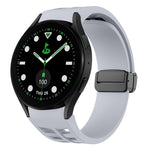سوار ساعة سيليكون بقفل أسود قابل للطي مغناطيسي من Richard، لساعة Samsung Galaxy Watch 6 مقاس 40 / 44 مم، لساعة Samsung Galaxy Watch 5 Pro إصدار الغولف، لساعة Samsung Galaxy Watch 5 إصدار الغولف