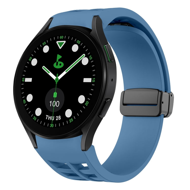 سوار ساعة سيليكون بقفل أسود قابل للطي مغناطيسي من Richard، لساعة Samsung Galaxy Watch 6 مقاس 40 / 44 مم، لساعة Samsung Galaxy Watch 5 Pro إصدار الغولف، لساعة Samsung Galaxy Watch 5 إصدار الغولف