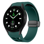 سوار ساعة سيليكون بقفل أسود قابل للطي مغناطيسي من Richard، لساعة Samsung Galaxy Watch 6 مقاس 40 / 44 مم، لساعة Samsung Galaxy Watch 5 Pro إصدار الغولف، لساعة Samsung Galaxy Watch 5 إصدار الغولف
