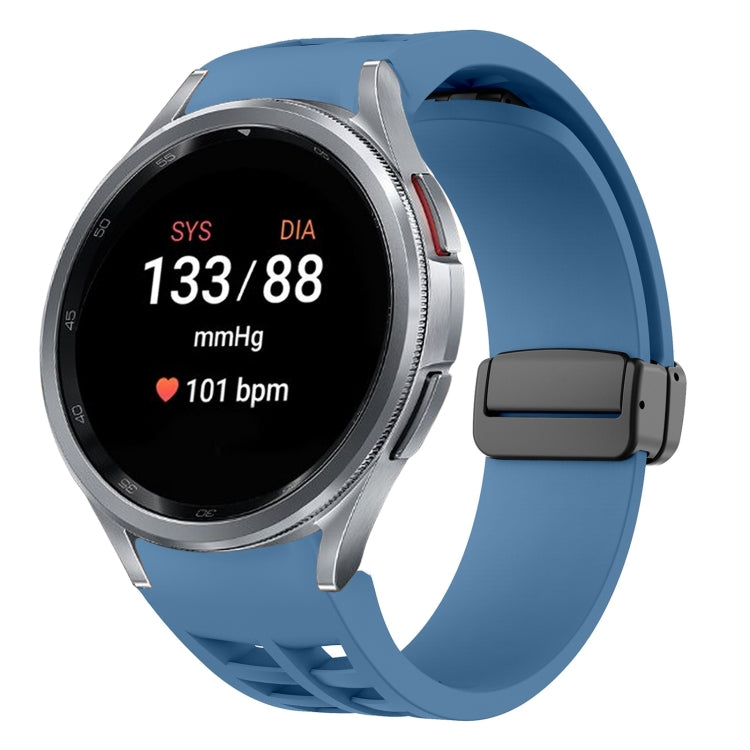 سوار ساعة سيليكون بقفل أسود قابل للطي مغناطيسي من Richard، لساعة Samsung Galaxy Watch FE مقاس 40 مم، لساعة Samsung Galaxy Watch 7 مقاس 40 / 44 مم، لساعة Samsung Galaxy Watch 6 Classic مقاس 43 / 47 مم
