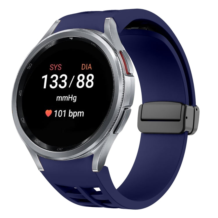 سوار ساعة سيليكون بقفل أسود قابل للطي مغناطيسي من Richard، لساعة Samsung Galaxy Watch FE مقاس 40 مم، لساعة Samsung Galaxy Watch 7 مقاس 40 / 44 مم، لساعة Samsung Galaxy Watch 6 Classic مقاس 43 / 47 مم