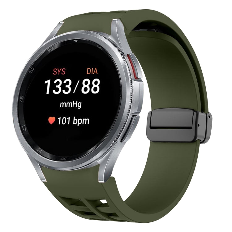 سوار ساعة سيليكون بقفل أسود قابل للطي مغناطيسي من Richard، لساعة Samsung Galaxy Watch FE مقاس 40 مم، لساعة Samsung Galaxy Watch 7 مقاس 40 / 44 مم، لساعة Samsung Galaxy Watch 6 Classic مقاس 43 / 47 مم