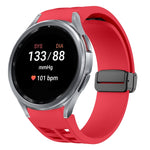 سوار ساعة سيليكون بقفل أسود قابل للطي مغناطيسي من Richard، لساعة Samsung Galaxy Watch FE مقاس 40 مم، لساعة Samsung Galaxy Watch 7 مقاس 40 / 44 مم، لساعة Samsung Galaxy Watch 6 Classic مقاس 43 / 47 مم