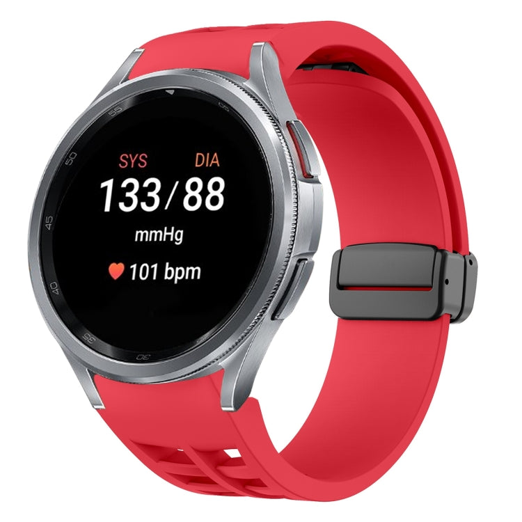 سوار ساعة سيليكون بقفل أسود قابل للطي مغناطيسي من Richard، لساعة Samsung Galaxy Watch FE مقاس 40 مم، لساعة Samsung Galaxy Watch 7 مقاس 40 / 44 مم، لساعة Samsung Galaxy Watch 6 Classic مقاس 43 / 47 مم