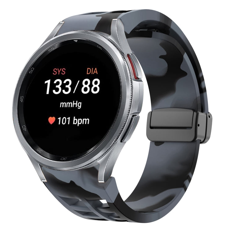 سوار ساعة سيليكون بقفل أسود قابل للطي مغناطيسي من Richard، لساعة Samsung Galaxy Watch FE مقاس 40 مم، لساعة Samsung Galaxy Watch 7 مقاس 40 / 44 مم، لساعة Samsung Galaxy Watch 6 Classic مقاس 43 / 47 مم