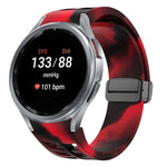 سوار ساعة سيليكون بقفل أسود قابل للطي مغناطيسي من Richard، لساعة Samsung Galaxy Watch FE مقاس 40 مم، لساعة Samsung Galaxy Watch 7 مقاس 40 / 44 مم، لساعة Samsung Galaxy Watch 6 Classic مقاس 43 / 47 مم
