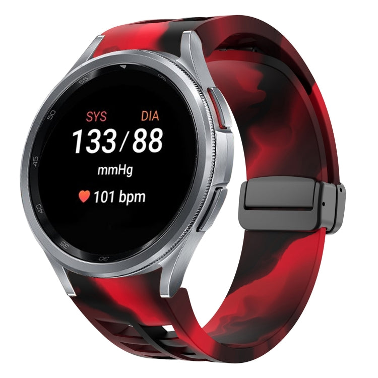 سوار ساعة سيليكون بقفل أسود قابل للطي مغناطيسي من Richard، لساعة Samsung Galaxy Watch FE مقاس 40 مم، لساعة Samsung Galaxy Watch 7 مقاس 40 / 44 مم، لساعة Samsung Galaxy Watch 6 Classic مقاس 43 / 47 مم