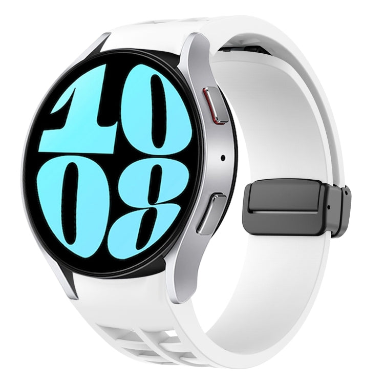 سوار ساعة سيليكون بقفل أسود قابل للطي مغناطيسي من Richard، لساعة Samsung Galaxy Watch 6 مقاس 40 / 44 مم، لساعة Samsung Galaxy Watch 5 Pro إصدار الغولف، لساعة Samsung Galaxy Watch 5 إصدار الغولف