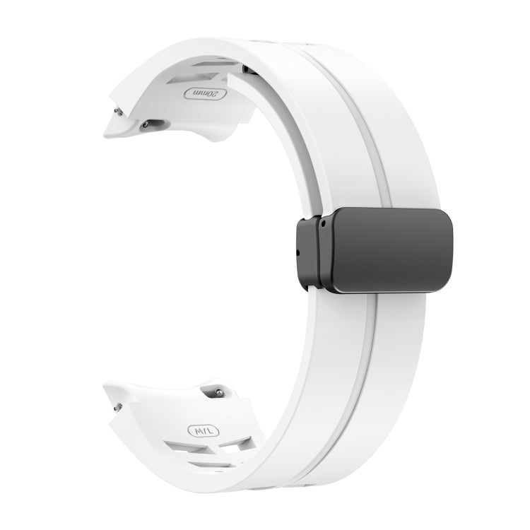 سوار ساعة سيليكون بقفل أسود قابل للطي مغناطيسي من Richard، لساعة Samsung Galaxy Watch 6 مقاس 40 / 44 مم، لساعة Samsung Galaxy Watch 5 Pro إصدار الغولف، لساعة Samsung Galaxy Watch 5 إصدار الغولف