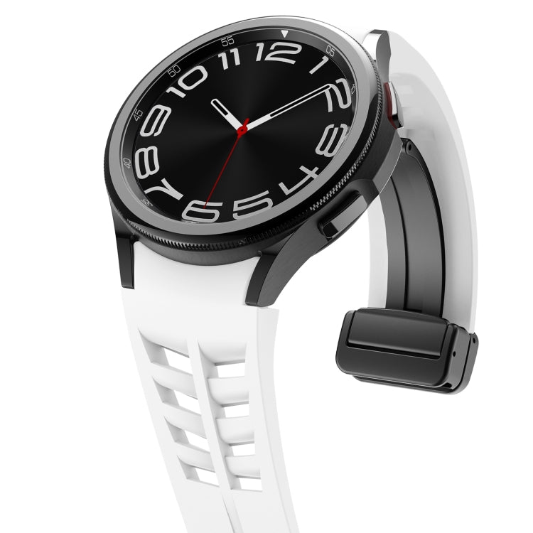 سوار ساعة سيليكون بقفل أسود قابل للطي مغناطيسي من Richard، لساعة Samsung Galaxy Watch 6 مقاس 40 / 44 مم، لساعة Samsung Galaxy Watch 5 Pro إصدار الغولف، لساعة Samsung Galaxy Watch 5 إصدار الغولف