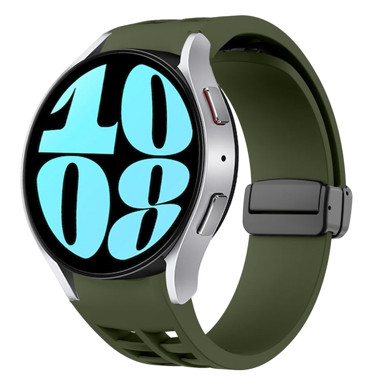 سوار ساعة سيليكون بقفل أسود قابل للطي مغناطيسي من Richard، لساعة Samsung Galaxy Watch 6 مقاس 40 / 44 مم، لساعة Samsung Galaxy Watch 5 Pro إصدار الغولف، لساعة Samsung Galaxy Watch 5 إصدار الغولف