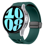 سوار ساعة سيليكون بقفل أسود قابل للطي مغناطيسي من Richard، لساعة Samsung Galaxy Watch 6 مقاس 40 / 44 مم، لساعة Samsung Galaxy Watch 5 Pro إصدار الغولف، لساعة Samsung Galaxy Watch 5 إصدار الغولف