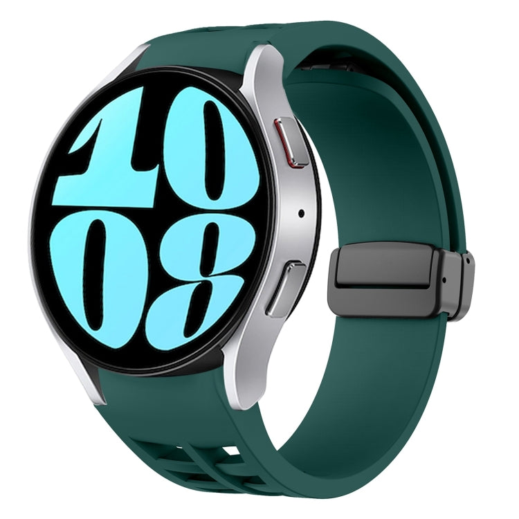 سوار ساعة سيليكون بقفل أسود قابل للطي مغناطيسي من Richard، لساعة Samsung Galaxy Watch 6 مقاس 40 / 44 مم، لساعة Samsung Galaxy Watch 5 Pro إصدار الغولف، لساعة Samsung Galaxy Watch 5 إصدار الغولف