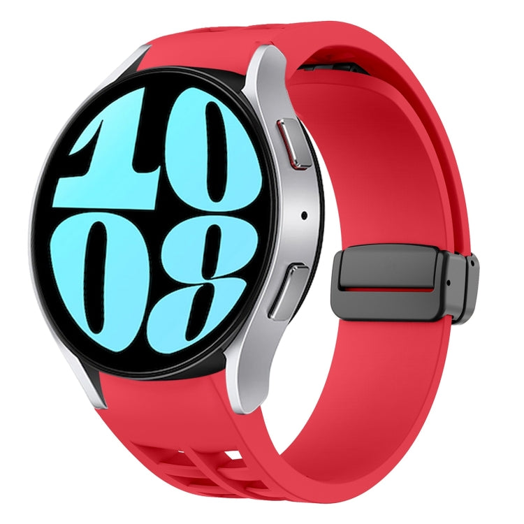 سوار ساعة سيليكون بقفل أسود قابل للطي مغناطيسي من Richard، لساعة Samsung Galaxy Watch 6 مقاس 40 / 44 مم، لساعة Samsung Galaxy Watch 5 Pro إصدار الغولف، لساعة Samsung Galaxy Watch 5 إصدار الغولف
