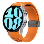 سوار ساعة سيليكون بقفل أسود قابل للطي مغناطيسي من Richard، لساعة Samsung Galaxy Watch 6 مقاس 40 / 44 مم، لساعة Samsung Galaxy Watch 5 Pro إصدار الغولف، لساعة Samsung Galaxy Watch 5 إصدار الغولف