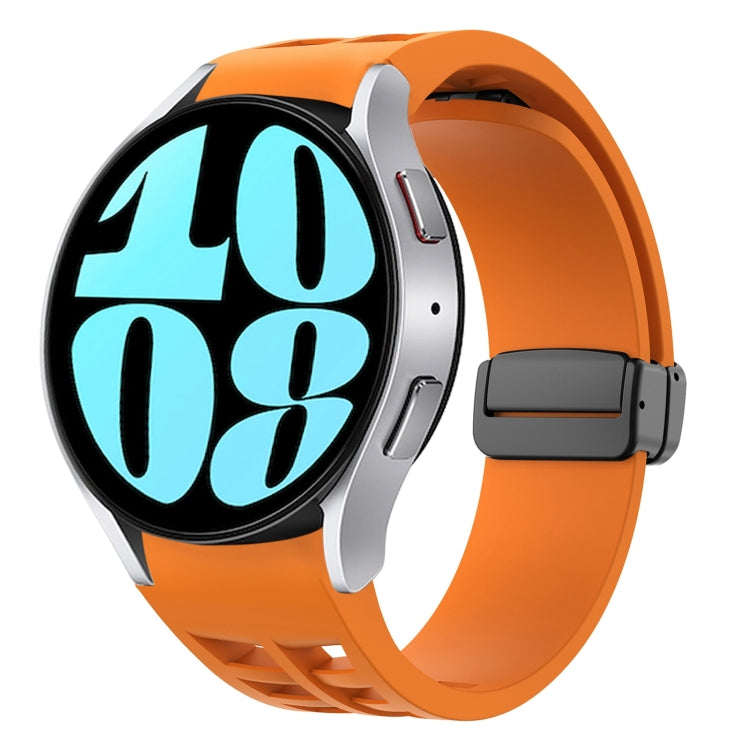 سوار ساعة سيليكون بقفل أسود قابل للطي مغناطيسي من Richard، لساعة Samsung Galaxy Watch 6 مقاس 40 / 44 مم، لساعة Samsung Galaxy Watch 5 Pro إصدار الغولف، لساعة Samsung Galaxy Watch 5 إصدار الغولف