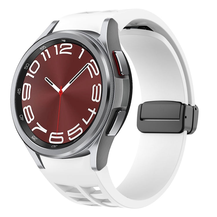 سوار ساعة سيليكون بقفل أسود قابل للطي مغناطيسي من Richard، لساعة Samsung Galaxy Watch FE مقاس 40 مم، لساعة Samsung Galaxy Watch 7 مقاس 40 / 44 مم، لساعة Samsung Galaxy Watch 6 Classic مقاس 43 / 47 مم