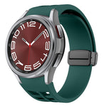 سوار ساعة سيليكون بقفل أسود قابل للطي مغناطيسي من Richard، لساعة Samsung Galaxy Watch FE مقاس 40 مم، لساعة Samsung Galaxy Watch 7 مقاس 40 / 44 مم، لساعة Samsung Galaxy Watch 6 Classic مقاس 43 / 47 مم