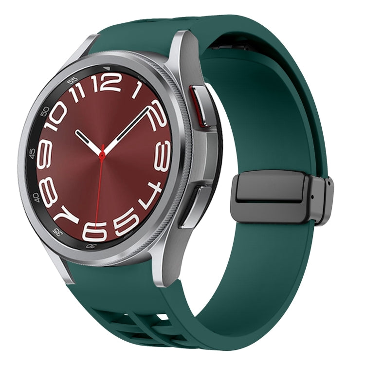 سوار ساعة سيليكون بقفل أسود قابل للطي مغناطيسي من Richard، لساعة Samsung Galaxy Watch FE مقاس 40 مم، لساعة Samsung Galaxy Watch 7 مقاس 40 / 44 مم، لساعة Samsung Galaxy Watch 6 Classic مقاس 43 / 47 مم
